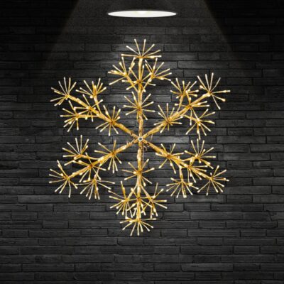 1.2m Gold Starburst Snowflake Light with Warm White LEDs