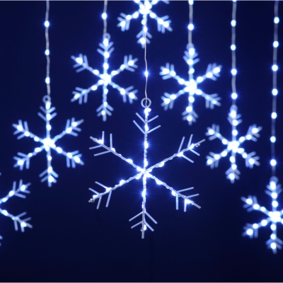 1.2m x 1.2m Snowflake Christmas Curtain Light with 320 White LEDs