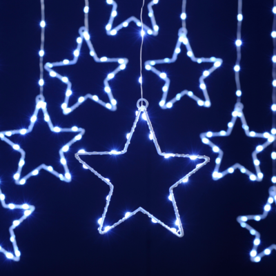 1.2m x 1.2m Star Christmas Curtain Light with 256 White LEDs