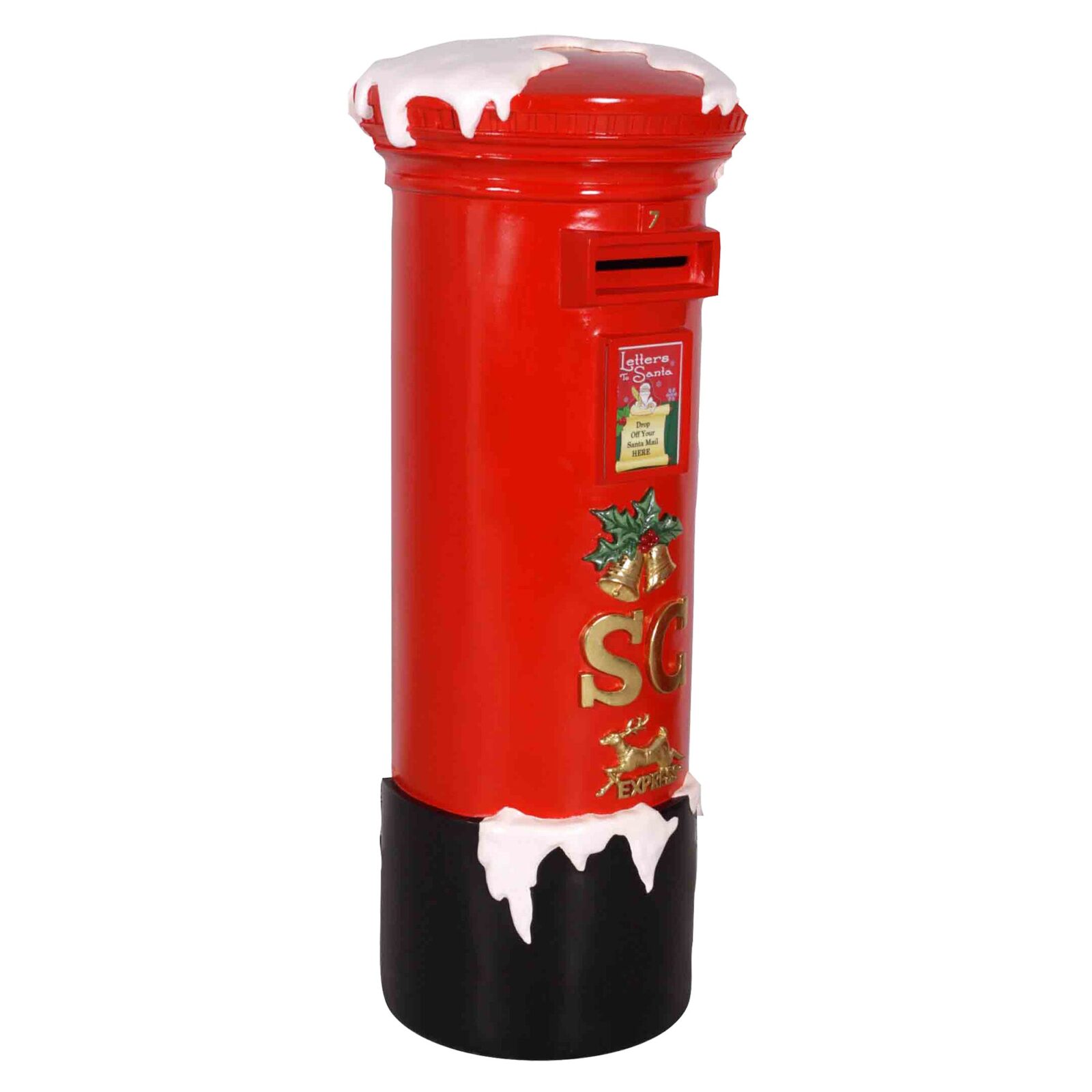 1.42m Large Traditional Red Santa's Christmas Mail Box