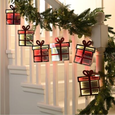 1.75m Infinity Light Christmas Presents Hanging Garland