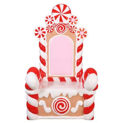 1.8m Peppermint Candy Cane Throne Commercial Christmas Display Prop