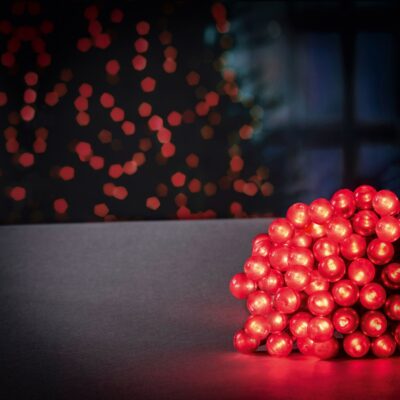 100 Red LED Multi Action Pearl Berry String Lights