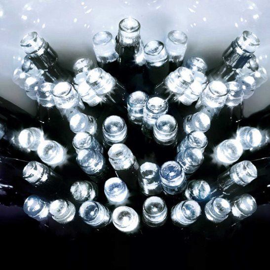 100 White Multi Action Battery Powered LED Lights with Timer