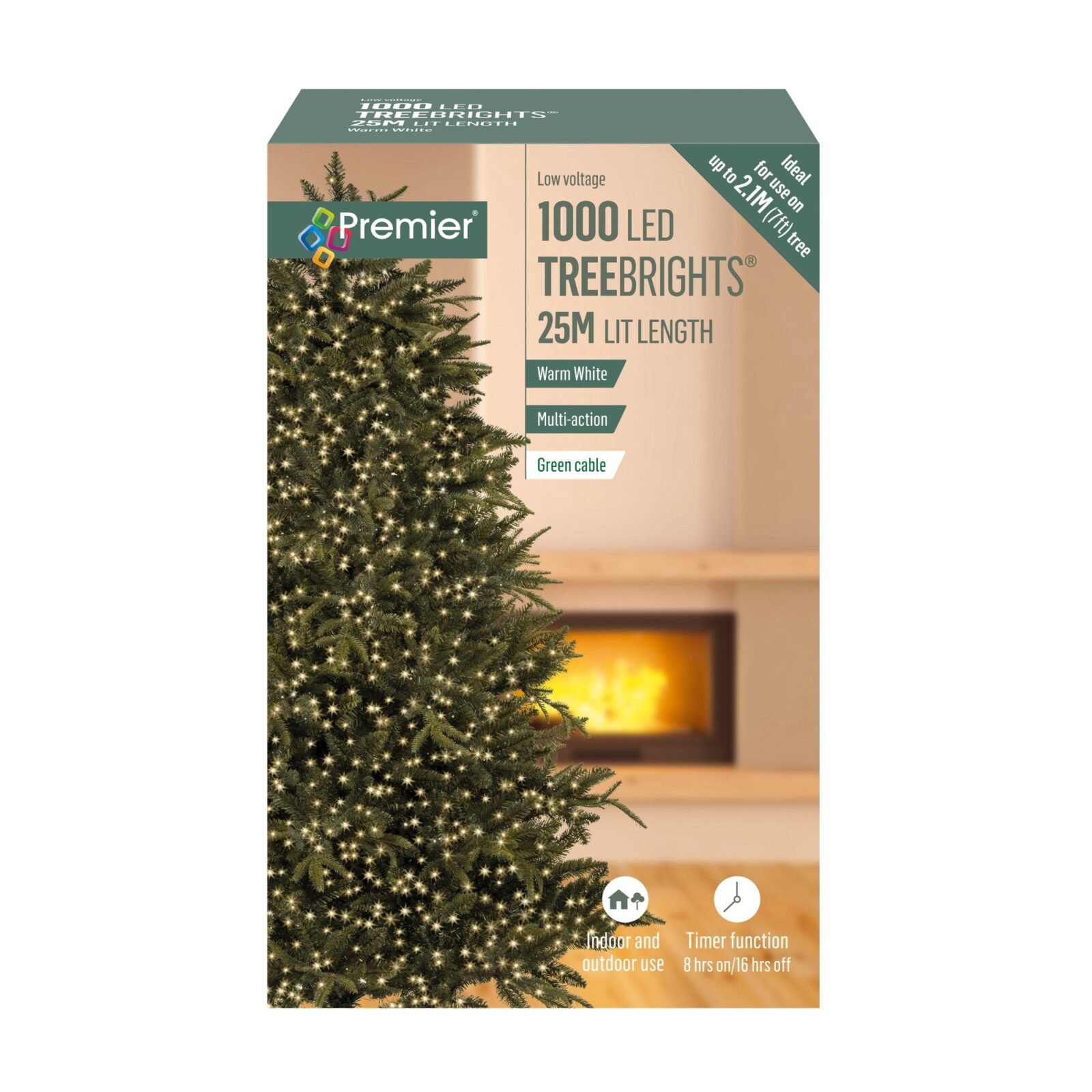 1000 Warm White Treebrights Multi Action LED Lights with Timer