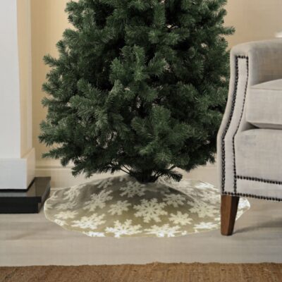 107cm Natural Snowflake Christmas Tree Skirt