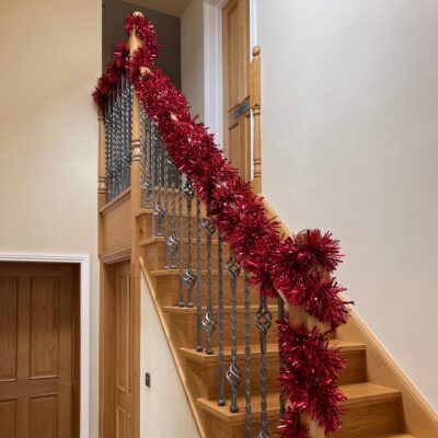 10m Chunky Red Christmas Tinsel Garland
