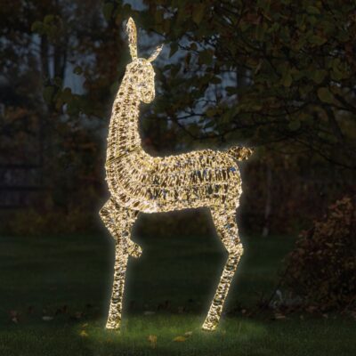 2.35m Giant Gold Twist Twinkling Doe Christmas Silhouette