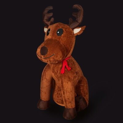 2.4m Plush Reindeer Christmas Inflatable with 6 White LEDs
