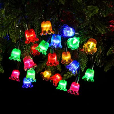 20 Classic Canterbury Bells Multi Coloured Battery Operated LED Christmas Lights