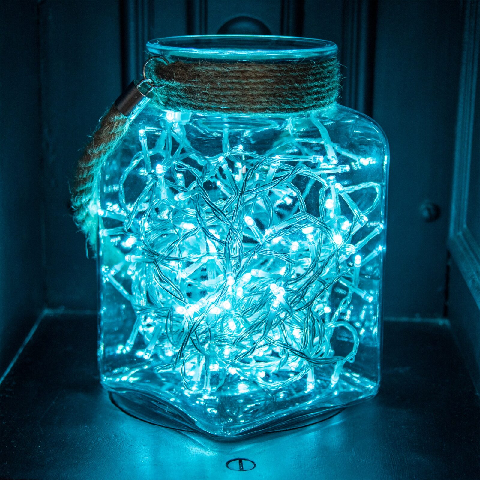 200 Turquoise Supabrights Multi Action LED String Lights on Clear Cable with Timer