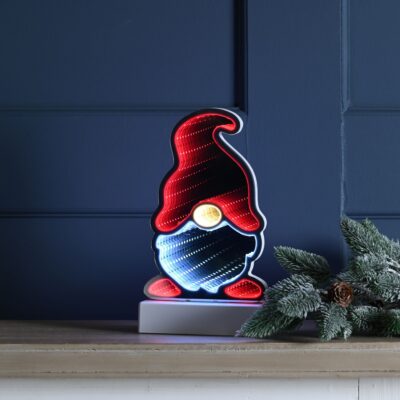 22cm Battery Operated Gonk Face Christmas Infinity Light