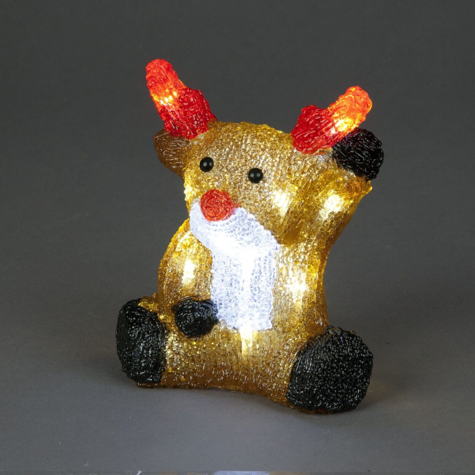 23cm Reindeer Waving Battery Operated Christmas Acrylic