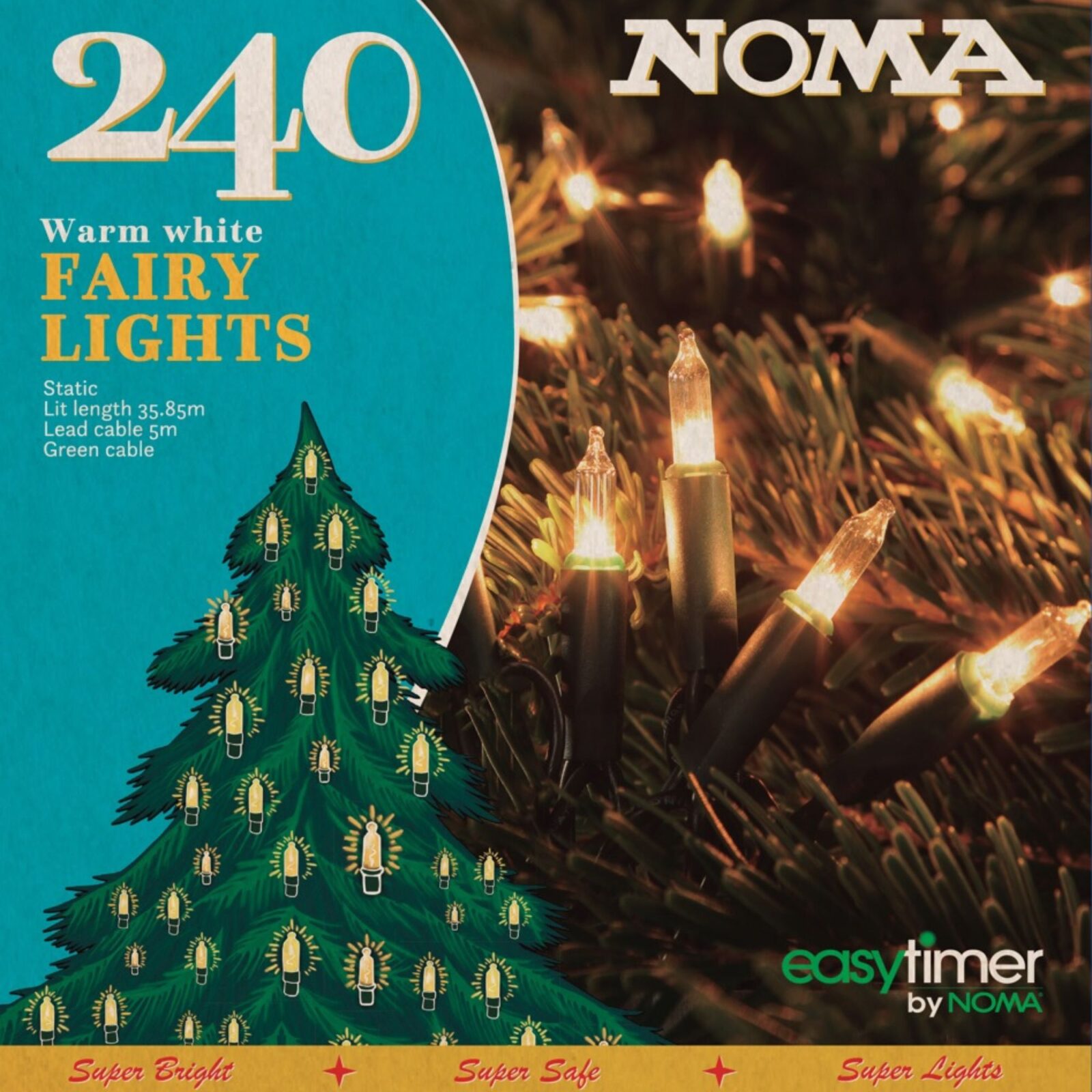 240 LED Classic Warm White Retro Fairy Christmas Lights
