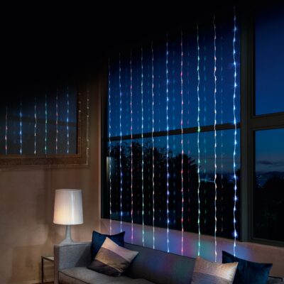 240 Multi Coloured LED Waterfall Curtain Light 1.5m x 2m