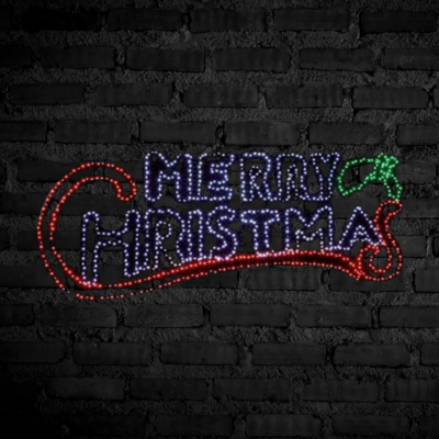 2m Giant Merry Christmas Motif with 938 Multi Coloured Twinkling LEDs