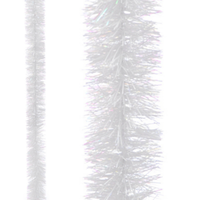 2m Iridescent White Fine Cut Christmas Tinsel