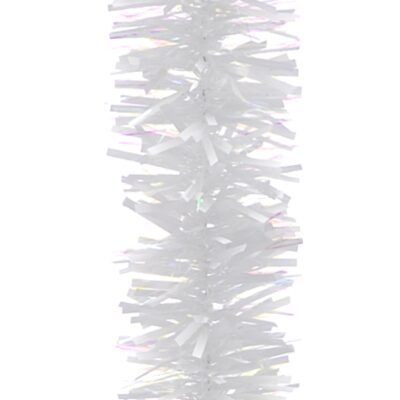 2m Iridescent White Thick Cut Christmas Tinsel