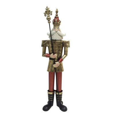 2m Red and Gold Metal Nutcracker Soldier Commercial Christmas Display Prop