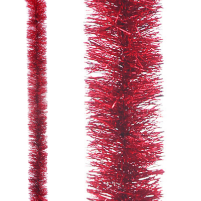 2m Red Fine Cut Christmas Tinsel