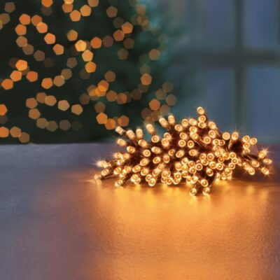 400 Vintage Gold Multi Action Battery Powered LED Lights with Timer
