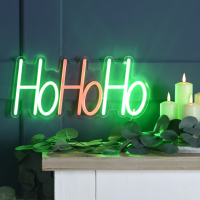 40cm Neon Flex HO HO HO LED Lit Christmas Sign