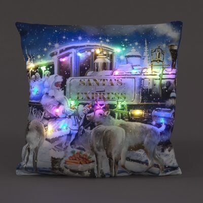 40cm Santa Express Christmas Scene Luxury Festive Cushion