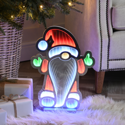40cm Standing Gnome Christmas Infinity Light