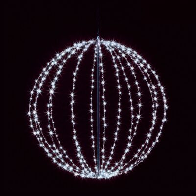 40cm White Metal Sparkling Sphere Frame 224 White LEDs