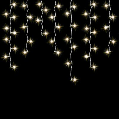 50 Warm White with Twinkle Extendable LED Icicle Lights XP Extension Set