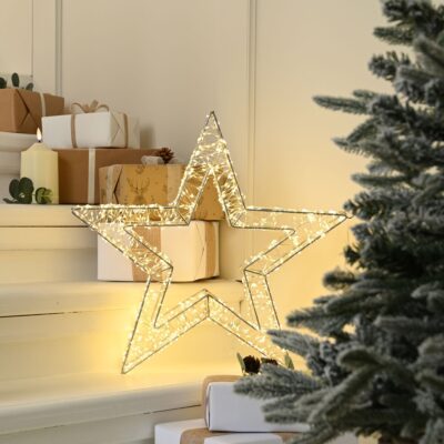 50cm Dewdrop Christmas Star Silhouette with 1440 Warm White LEDs