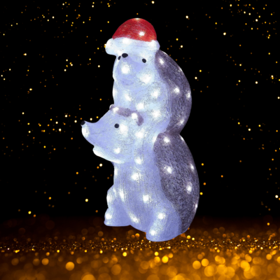 50cm Hedgehog Duo LED Lit Christmas Acrylic