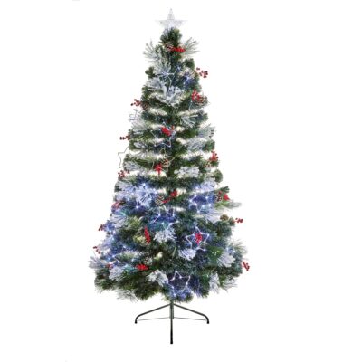5ft Frosted Fibre Optic Half Christmas Tree