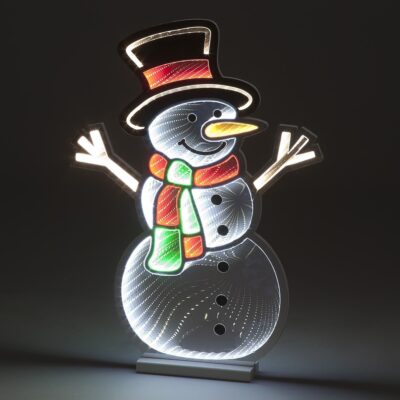 60cm Snowman with Striped Scarf Magical Christmas Infinity Light
