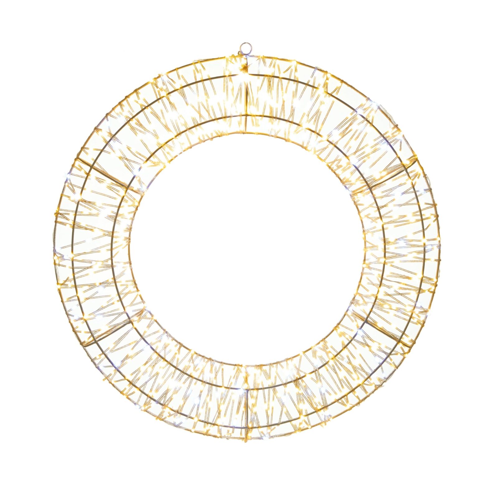 60cm Twinkling White and Warm White Metal Christmas Wreath with 720 LEDs