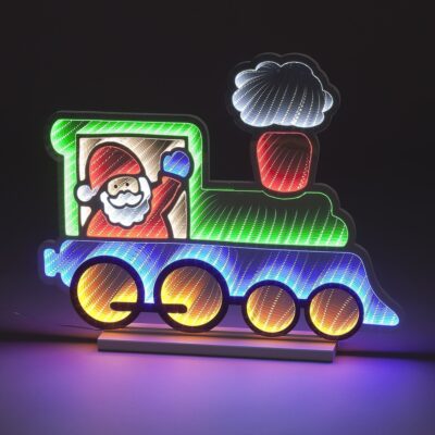 63cm Santa and Train Magical Christmas Infinity Light
