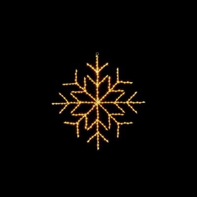 63cm Snowflake Silhouette with 196 Warm White Twinkling LEDs