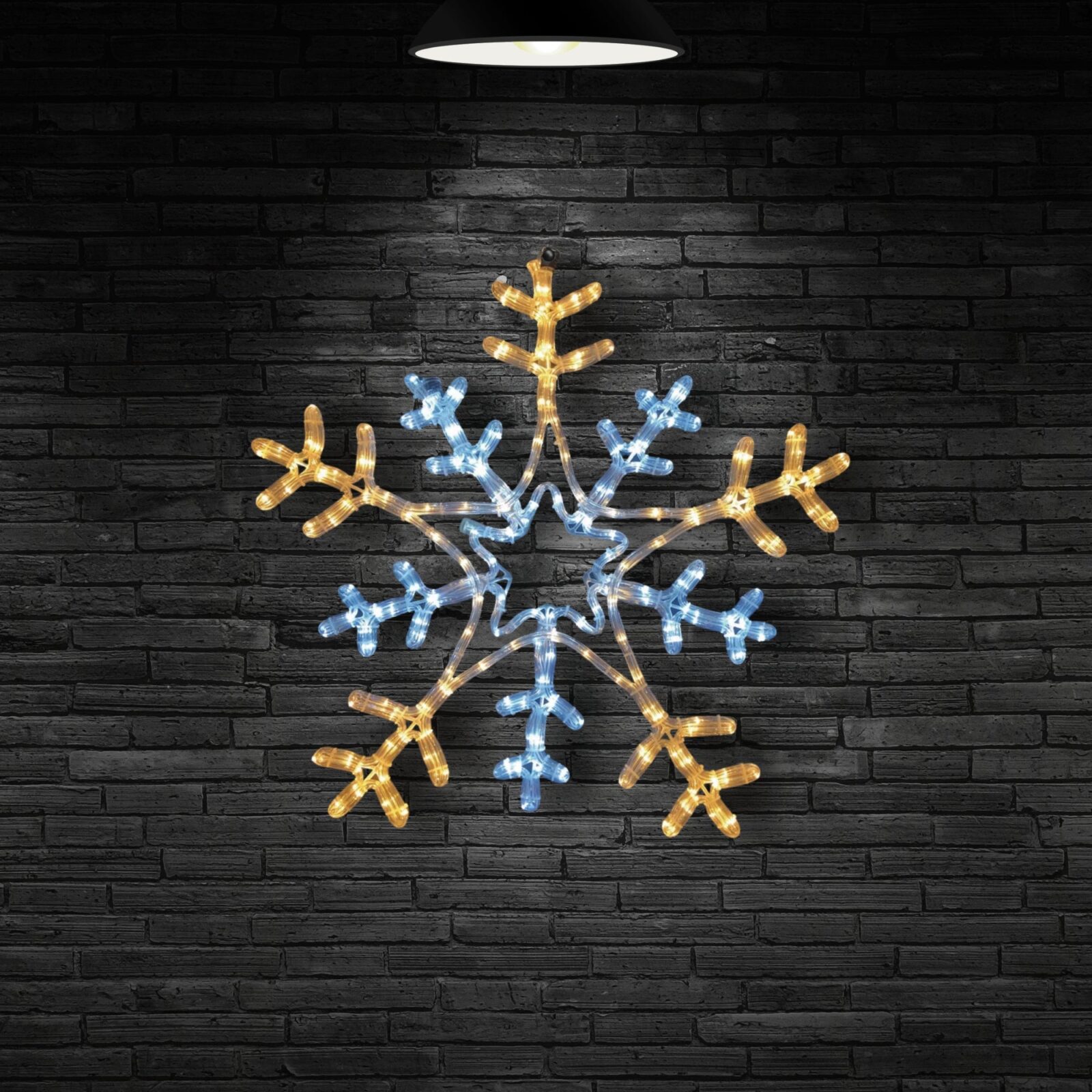 66cm Flashing Snowflake Rope Light with 216 White & Warm White LEDs