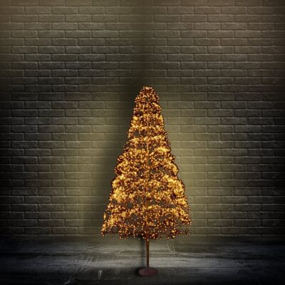 6ft Black Ultrabright Christmas Tree Silhouette with 3010 Warm White LEDs