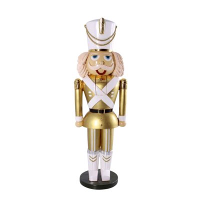 6ft Gold and White Nutcracker Soldier Commercial Christmas Display Prop