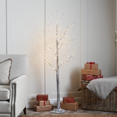6ft Snow Christmas Twig Tree with 320 Warm White LEDs