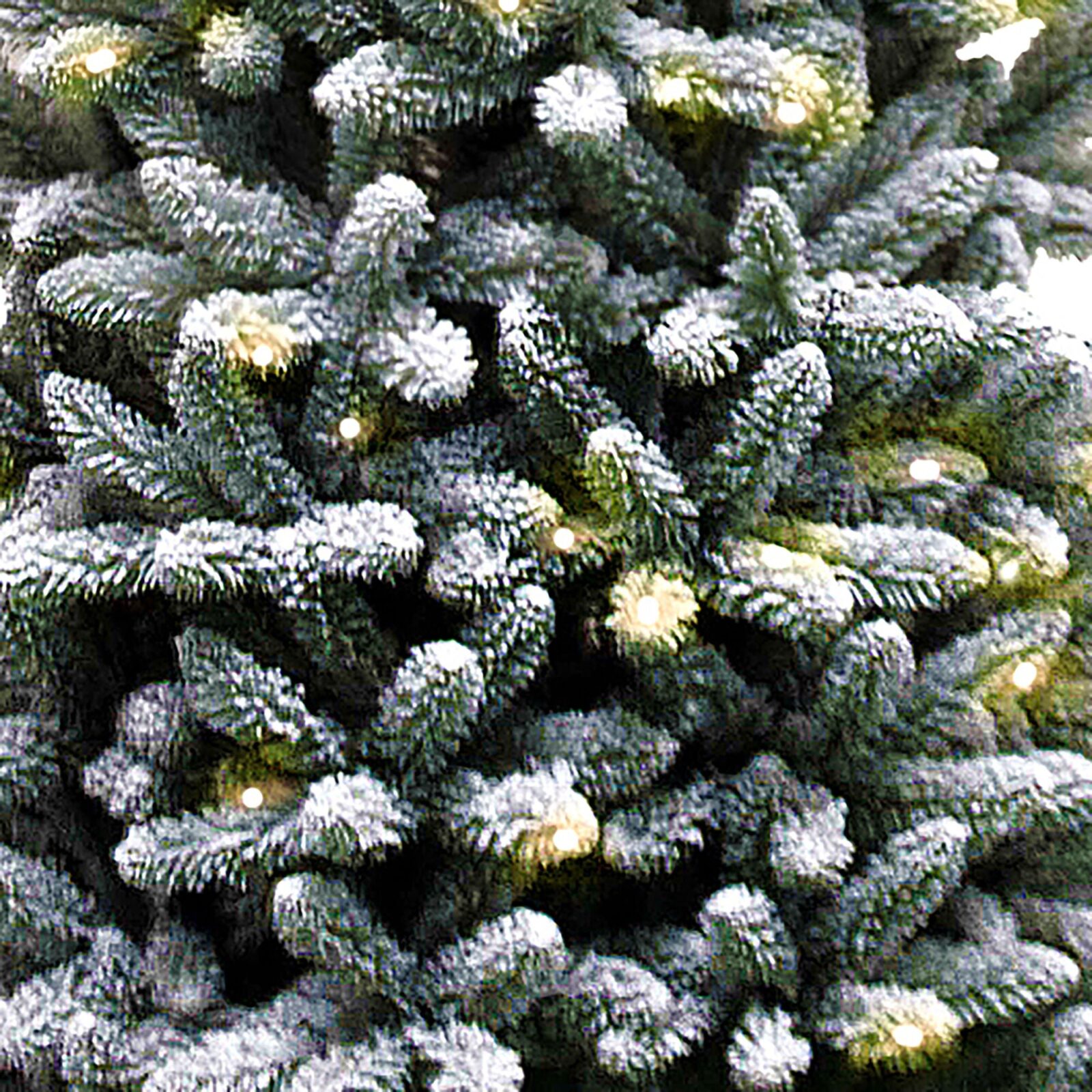 7.5ft Flocked Kingswood Fir Pre Lit with 350 Warm White LEDs Artificial Pencil Christmas Tree