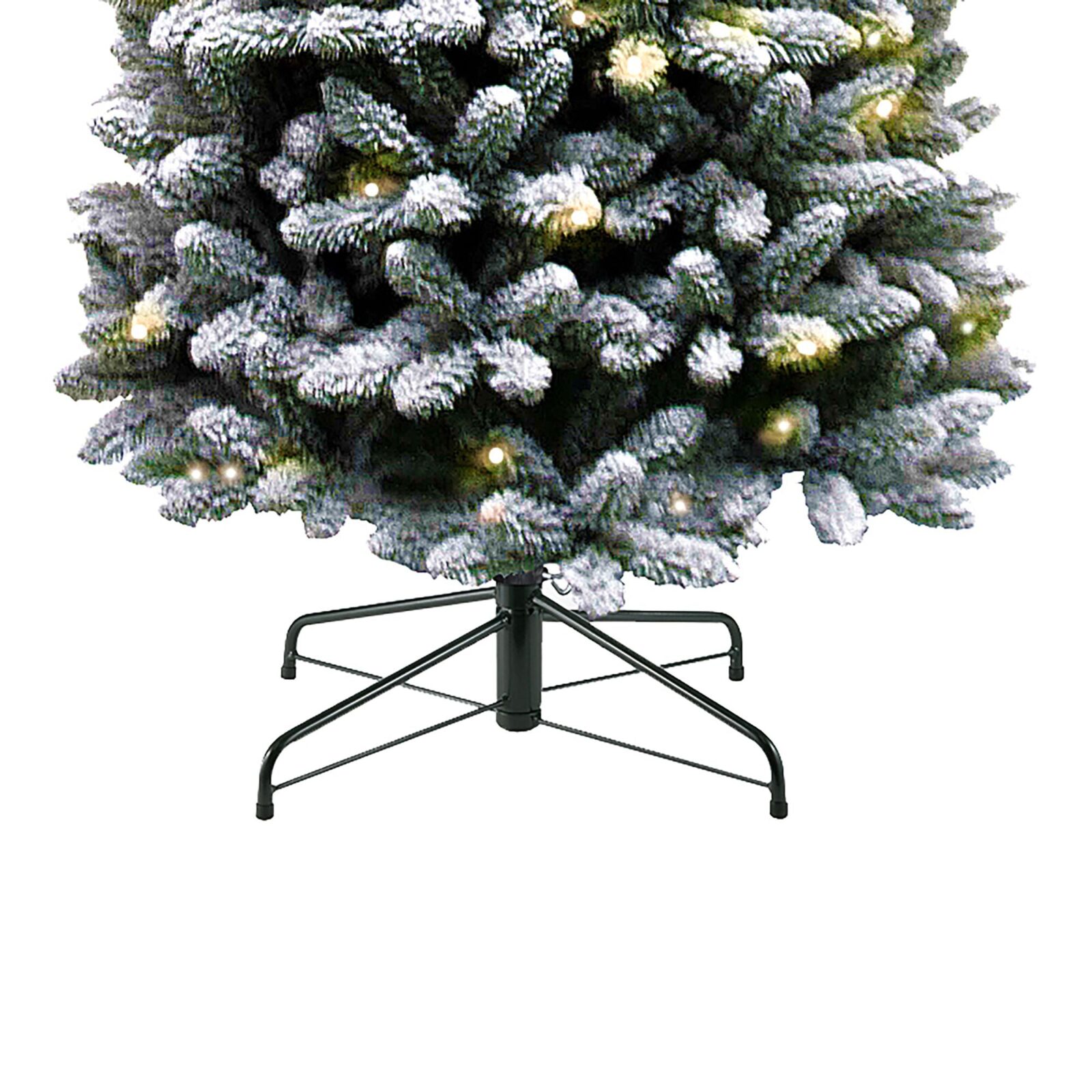 7.5ft Flocked Kingswood Fir Pre Lit with 350 Warm White LEDs Artificial Pencil Christmas Tree