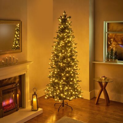 7.5ft Pre Lit Carrington Real Feel Fir Christmas Tree with 400 Warm White LEDs