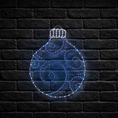 76cm Bauble Silhouette with 245 Blue and White Twinkling LEDs