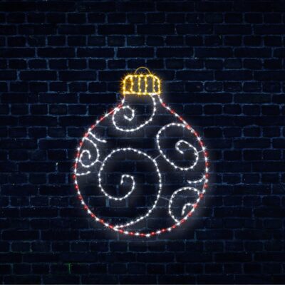 76cm Bauble Silhouette with 245 Red, Warm White and White Twinkling LEDs