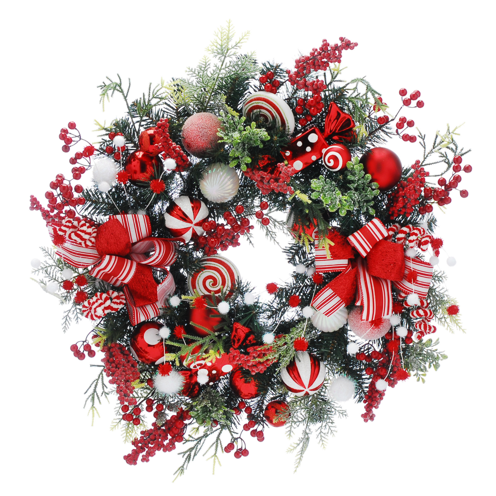 76cm Giant Sweet Candy and Red Berries Luxury Christmas Wreath