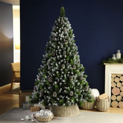 7ft Grand River Pine with Frosted Pinecones Artificial Christmas Tree