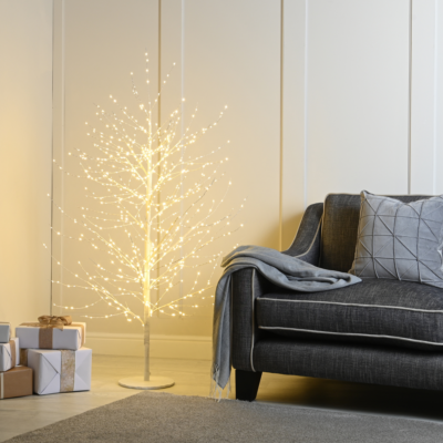 7ft Twinkling White Microdot Christmas Tree with 1,700 Warm White LEDs