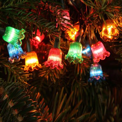 80 LED Canterbury Bell Multi Coloured Retro Christmas Lights